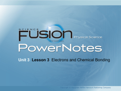 Unit 3 Lesson 3 Electrons and Chemical Bonding