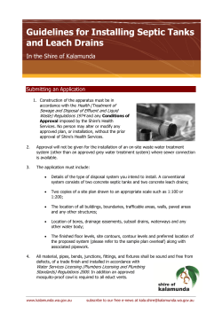 Guidelines for Installing Septic Tanks and Leach Drains