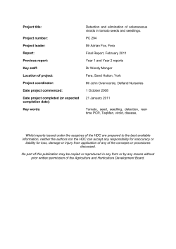 HDC Project Self Assessment And Report Form