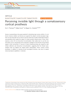 Perceiving invisible light through a somatosensory