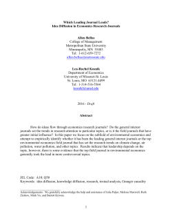 1 Which Leading Journal Leads? Idea Diffusion in Economics