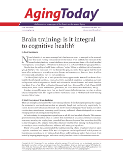 Brain training: is it integral to cognitive health?