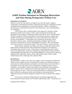 AORN Position Statement on Managing Distractions and Noise