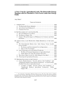 The Renewable Energy Mandate and Its Potential to Turn Farm