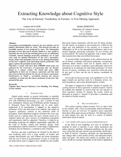 Extracting Knowledge about Cognitive Style
