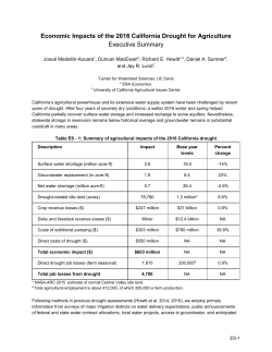 Economic Impacts of the 2016 California Drought for Agriculture