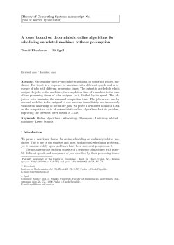 A lower bound on deterministic online algorithms for