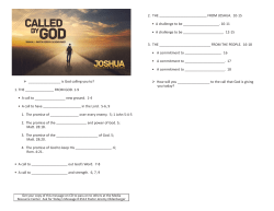 is God calling you to? 1. THE FROM GOD. 1