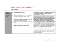 Revised National Standard: Level 3 Outcomes