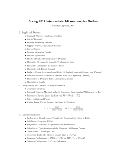 Spring 2017 Intermediate Microeconomics Outline