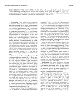 THE CARBON ISOTOPE COMPOSITION OF THE SUN. J. R. Lyons1