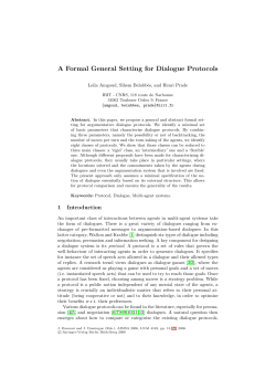 A Formal General Setting for Dialogue Protocols