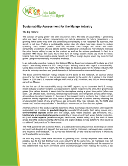 Sustainability Assessment for the Mango Industry