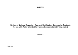 ANNEX II Review of National Regulatory Approval/Certification