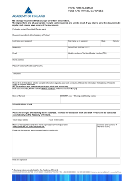 Claim form for reviewer`s fee and travel expenses