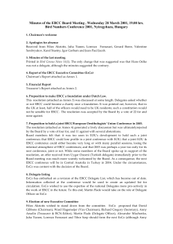 Minutes of the EBCC Board Meeting