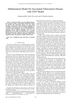 Mathematical Model for Vaccinated Tuberculosis Disease with VEIT