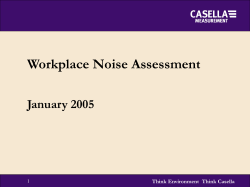 Workplace Noise Assessment January 2005