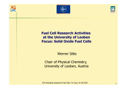 Fuel Cell Research Activities at the University of Leoben Focus