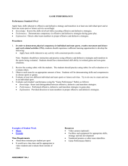 Game Performance Rubric