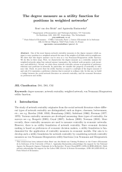 The degree measure as a utility function for positions in weighted