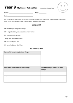 My Career Action Plan Year 9: Students with Disabilities