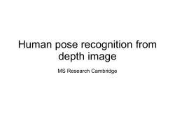 Human pose recognition from depth image MS Research
