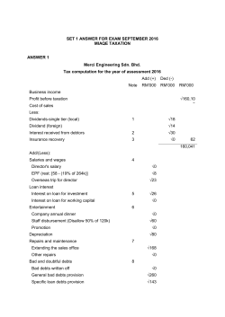 SET 1 ANSWER FOR EXAM SEPTEMBER 2016 MIAQE TAXATION