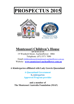 table of contents - Montessori Children`s House