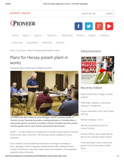Plans for Hersey potash plant in works