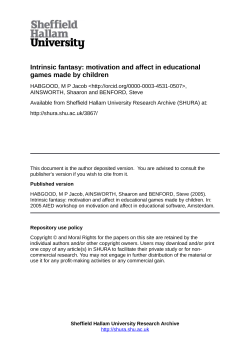 Intrinsic fantasy: motivation and affect in educational games made