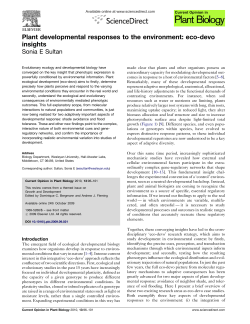 Plant developmental responses to the environment: eco
