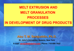 MELT EXTRUSION AND MELT GRANULATION PROCESSES IN