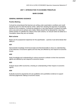 UNIT 1: INTRODUCTION TO ECONOMIC PRINCIPLES MARK
