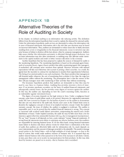 Alternative Theories of the Role of Auditing in Society