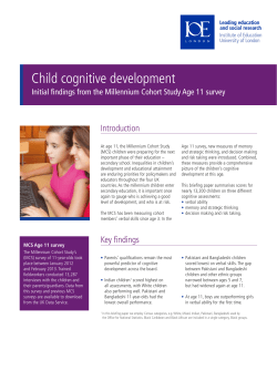 Child cognitive development - Centre for Longitudinal Studies