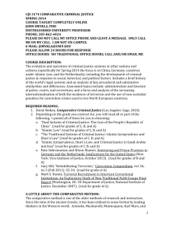 The evolution and operation of criminal justice systems in other
