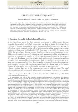 Pre-industrial inequality - The Graduate Center, CUNY