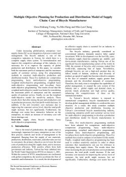 Multiple Objective Planning for Production and Distribution Model of