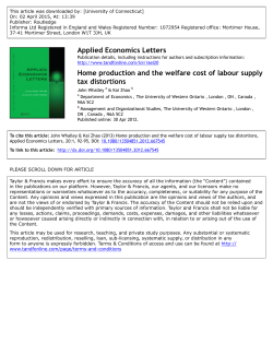 Applied Economics Letters Home production and the