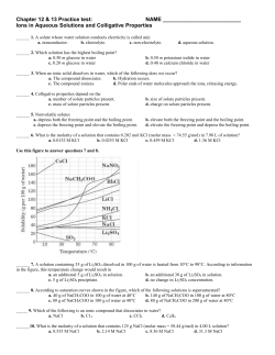Chapter: Ions in Aqueous Solutions and Colligative