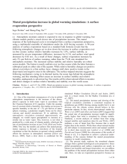 Muted precipitation increase in global warming simulations: A