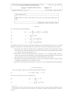 Lecture: Complex Fourier Series Module: 10