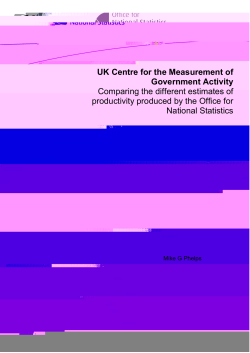 Comparing different estimates of productivity produced by the Office