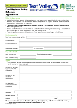 Food Hygiene Rating Scheme: Appeal form