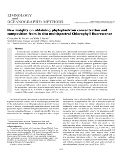 New insights on obtaining phytoplankton concentration and
