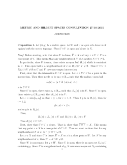 Metric and Hilbert consultation 1