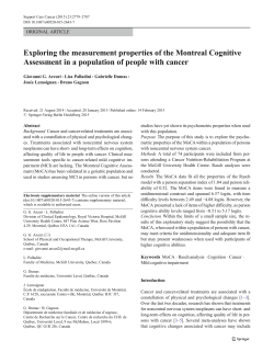 Exploring the measurement properties of the Montreal Cognitive