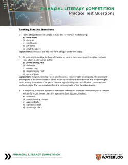 Banking Practice Questions 1) Forms of legal tender in Canada