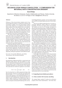 DECONVOLUTION VERSUS CONVOLUTION &ndash; A COMPARISON